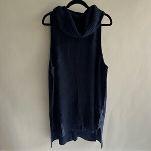 Sonoma Cowl Neck Sleeveless Sweater Tunic Blue Sz 3X Women’s Layering Lagenlook